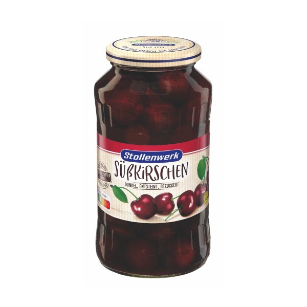 40685199 Stollenwerk Sweet Cherries Dark Pitted 720ml