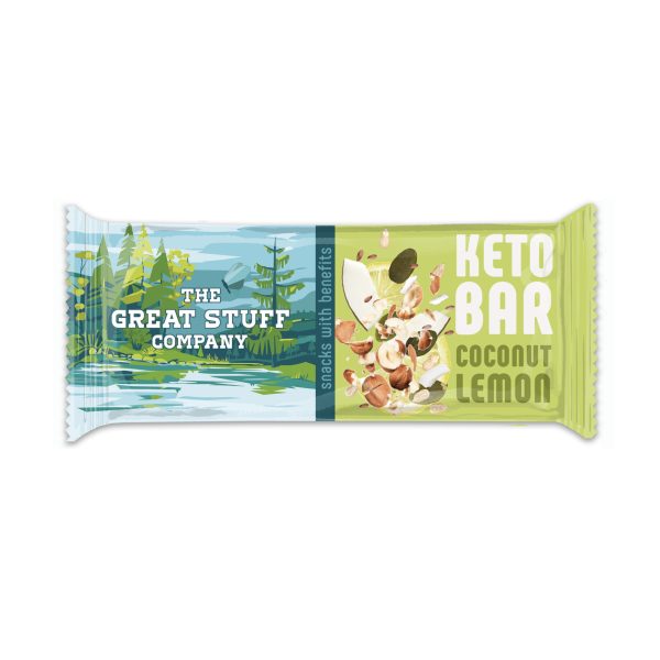 5060538570135 The Great Stuff Keto Nut & Seed Bar Hazel & Coconut Lemon 40g