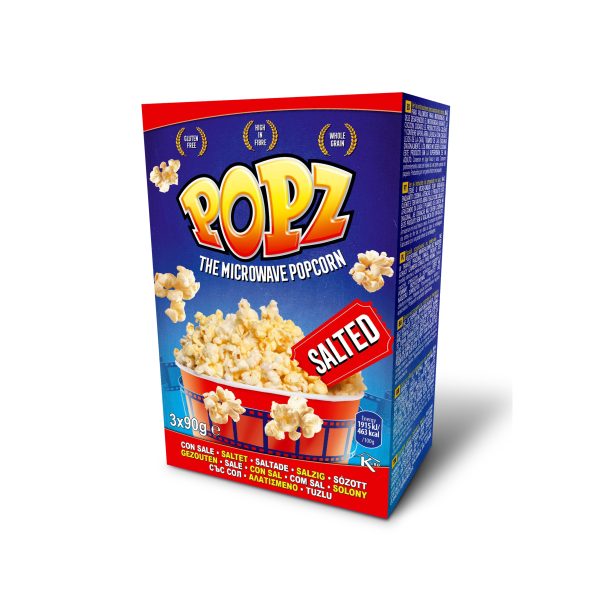 5706516031501 POPZ Microwave Popcorn - Salted (3 x 90g)