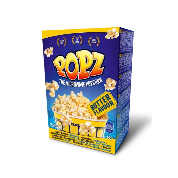 5706516031518 POPZ Microwave Popcorn - Butter (3 x 90g)