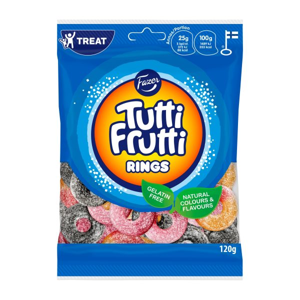 6416453035928 Fazer Tutti Frutti Rings 120g