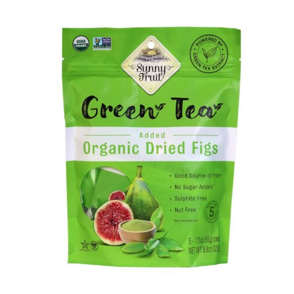 842515008665 Sunny Fruit Organic Dried Figs (Green Tea Added) 250g