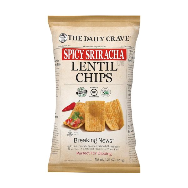 858641003795 The Daily Crave Lentil Chips - Spicy Sriracha 120g 858641003795 The Daily Crave Lentil Chips - Spicy Sriracha 120g