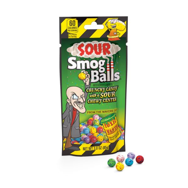 0089894920038 Toxic Waste Sour Smog Balls Gusset Bag 85g