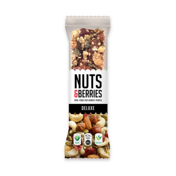 5425036870031 Nuts & Berries Organic Crunchy Nut Bar - Deluxe 40g