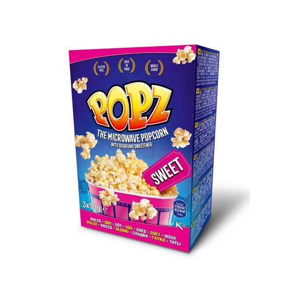 5706516031525 POPZ Microwave Popcorn - Sweet (3 x 90g) 5706516031525 POPZ Microwave Popcorn - Sweet (3 x 90g)